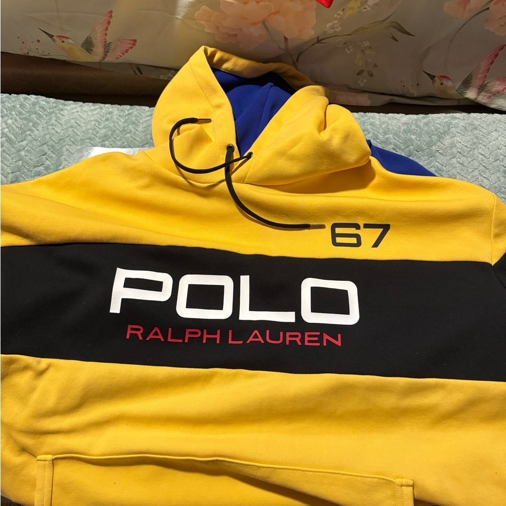 Ralph Lauren Yellow and Blue Hoodie